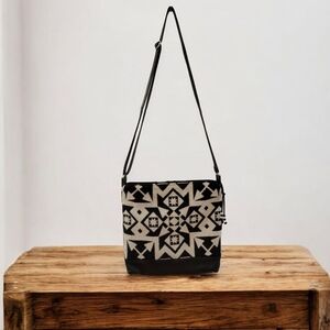 Timberline Ltd. XL Leather Wool Crossbody‎